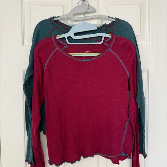 NATURAL LIFE Tops - NATURAL LIFE! TWO (Magenta and Teal) Long Sleeve Tees